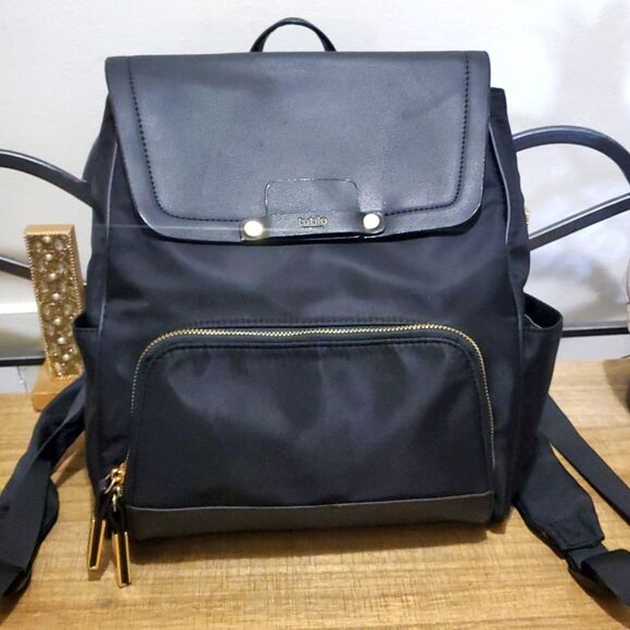 Tutilo New York The Lexy Collection Black Nylon Laptop Tablet Backpack - Picture 3 of 12